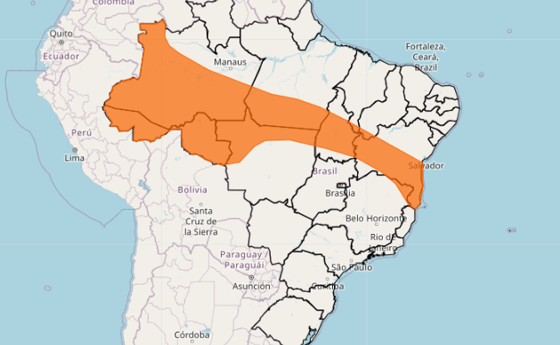 Áreas das regiões Norte e Nordeste e norte de Mato Grosso seguem com alerta de perigo para chuvas intensas