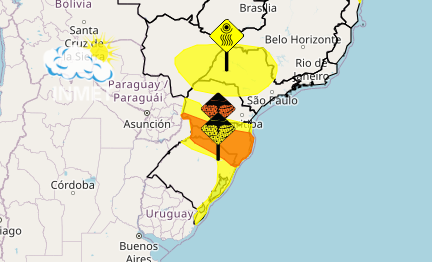 Fim de semana tem baixa umidade em SP, MG, MS e PR e alerta de tempestade da Região Sul