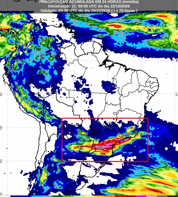 Ciclone intensifica temporais no Sul e leva chuva forte a São Paulo e Mato Grosso do Sul